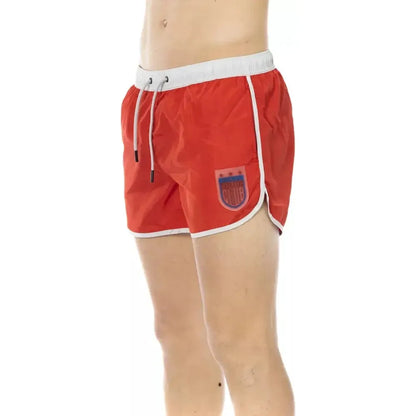 Bikkembergs Red Polyester Men Swim Short