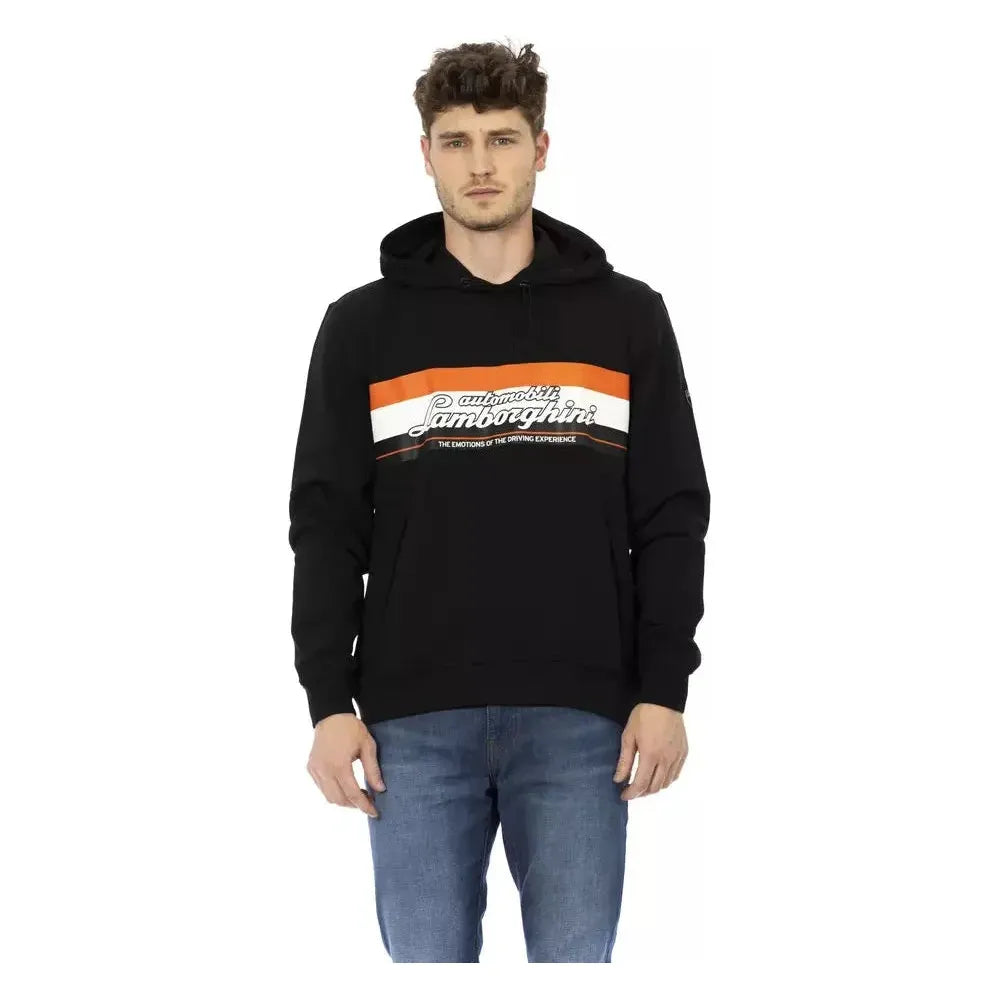 Automobili Lamborghini Black Cotton Men Hoodie Automobili Lamborghini