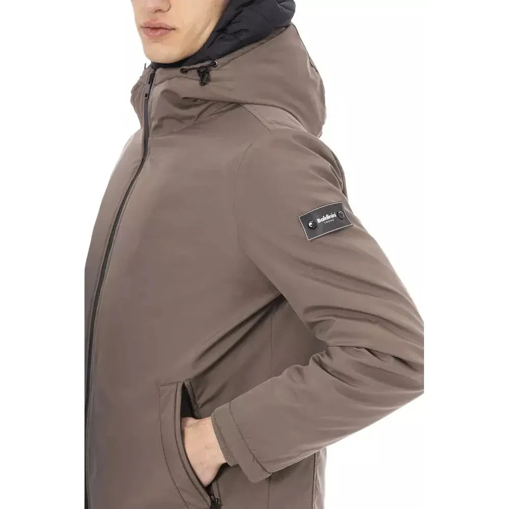 Baldinini Trend Beige Polyester Men Jacket Baldinini Trend