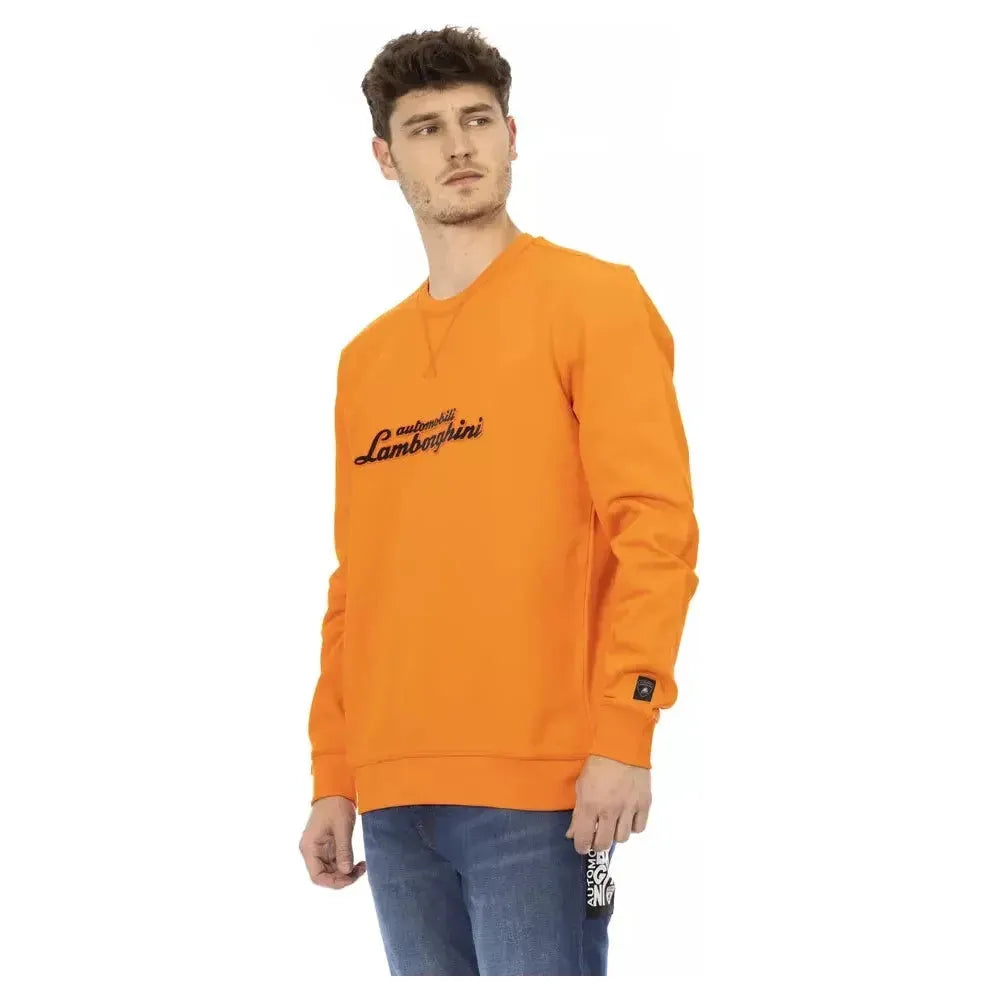 Automobili Lamborghini Orange Cotton Men Sweater Automobili Lamborghini