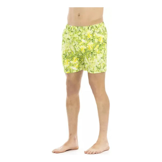 Just Cavalli Green Polyester Men's Swimwear Shorts Just Cavalli