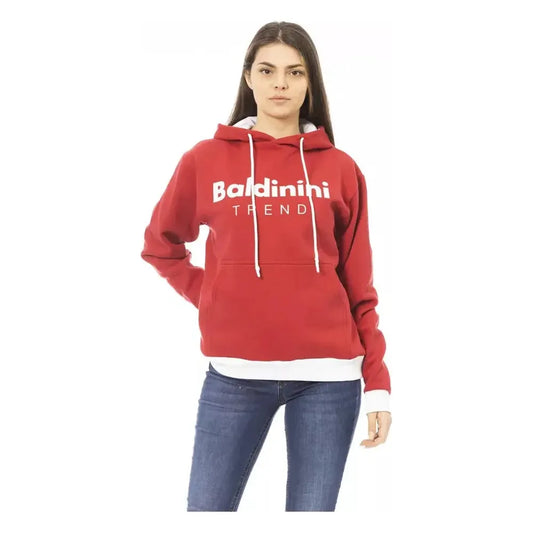 Baldinini Trend Red Cotton Women Hoodie Baldinini Trend