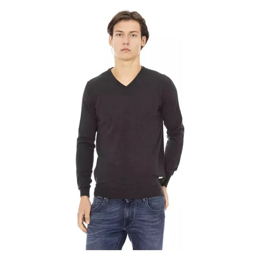 Baldinini Trend Gray Fabric Men Sweater Baldinini Trend