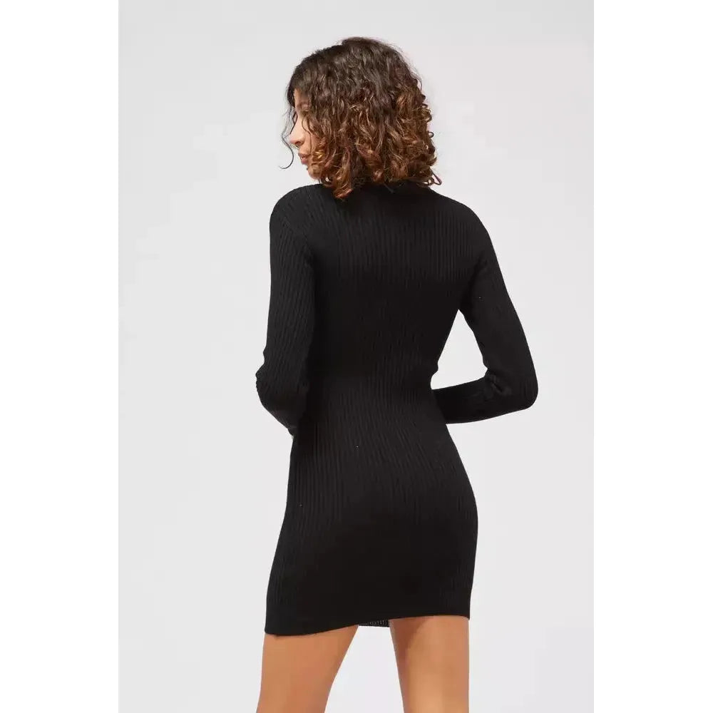 Custo Barcelona Black Viscose Women Sweater Dress Custo Barcelona