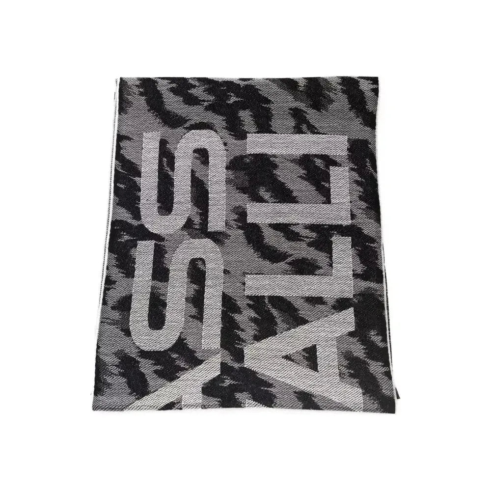 Cavalli Class Gray Wool Men Scarf Cavalli Class