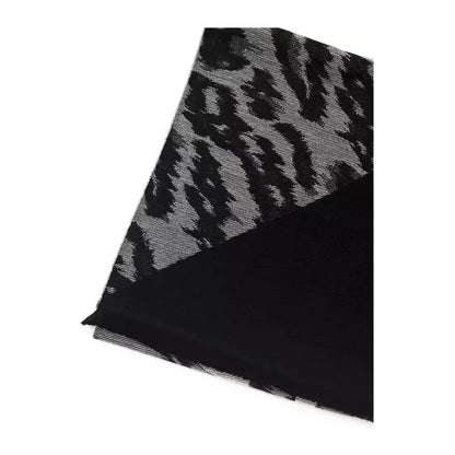 Cavalli Class Gray Wool Men Scarf Cavalli Class