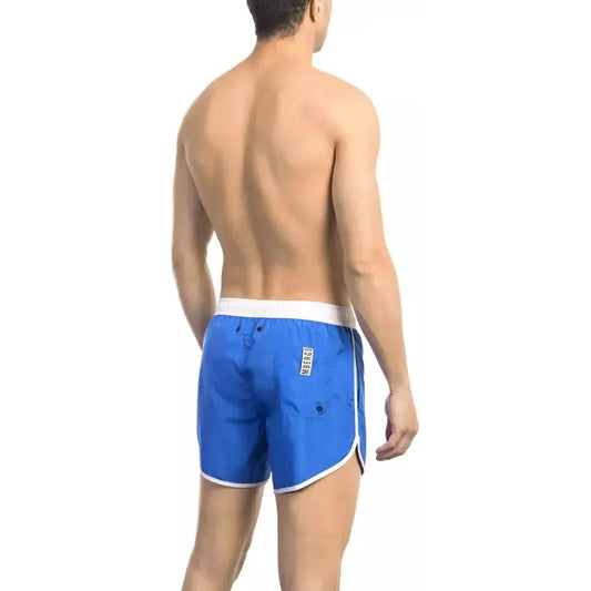 Bikkembergs Blue Polyester Mens Swim Short Bikkembergs