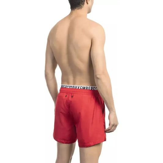 Bikkembergs Red Polyester Men Swim Short Bikkembergs