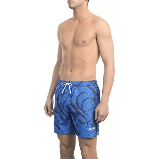 Bikkembergs Blue Polyester Men Swim Short Bikkembergs