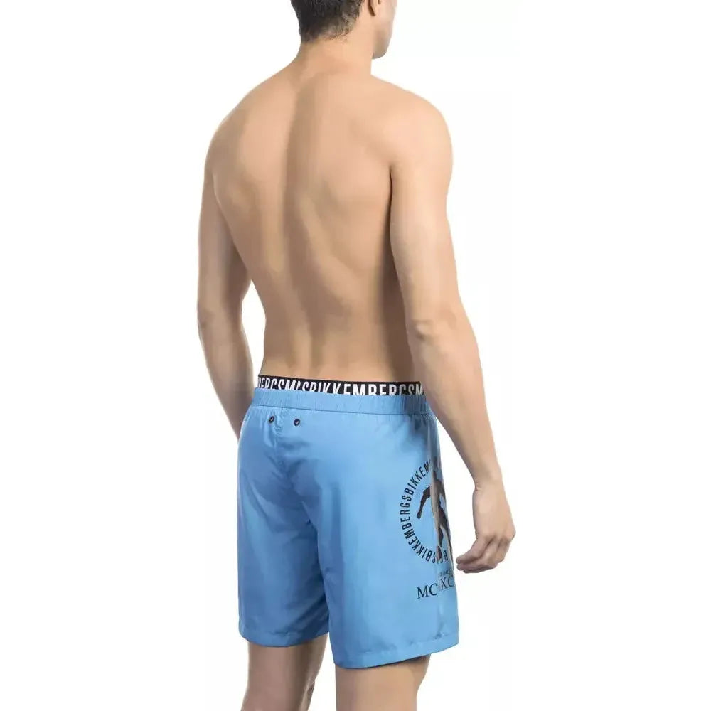 شورت سباحة رجالي من البوليستر باللون الأزرق الفاتح من بيكمبرجز