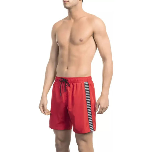 Bikkembergs Red Polyester Men Swim Short Bikkembergs