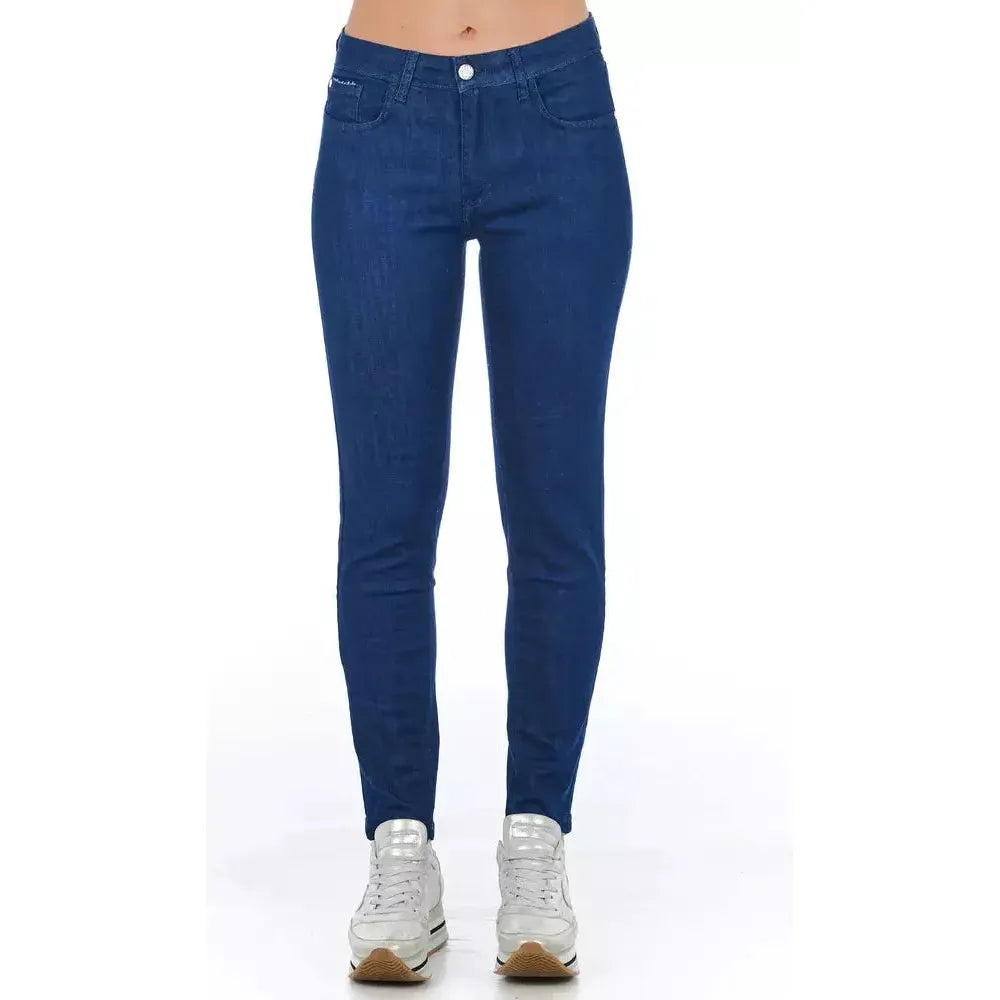 Frankie Morello Blue Cotton Women Skinny Jean 1728,67345744032,Blue,Clothing,Frankie Morello,Jeans & Pants - Women - Clothing,Jeans Denim - Clothing,New with tags,Skinny Jeans - Jeans Denim - Clothing,W30,Women,Women - Clothing