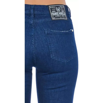 Frankie Morello Blue Cotton Women Skinny Jean 1728,67345744032,Blue,Clothing,Frankie Morello,Jeans & Pants - Women - Clothing,Jeans Denim - Clothing,New with tags,Skinny Jeans - Jeans Denim - Clothing,W30,Women,Women - Clothing