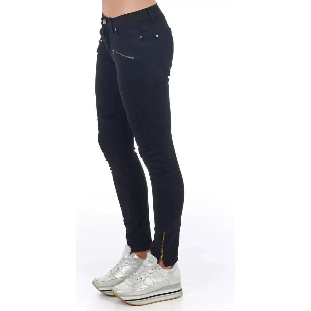 Frankie Morello Black Cotton Women Jeans 1728,67345744032,Black,Clothing,Frankie Morello,IT40|S,IT42|M,IT44|L,IT46|XL,Jeans & Pants - Women - Clothing,Jeans Denim - Clothing,New with tags,Skinny Jeans - Jeans Denim - Clothing,Women,Women - Clothing