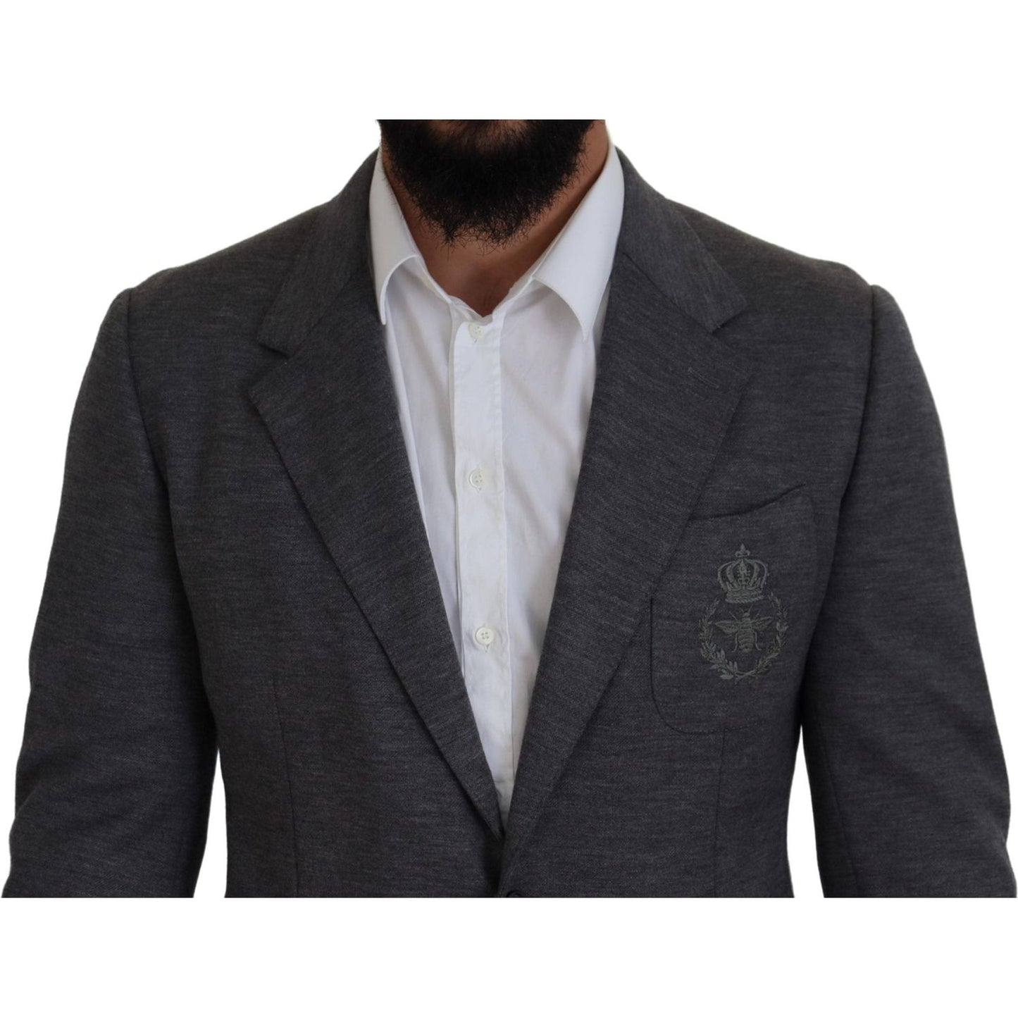 Dolce & Gabbana Gray Wool Stretch Slim Fit Jacket Blazer 1728,67345645728,Blazers - Men - Clothing,Blazers - Suits & Blazers - Clothing,Clothing,Dolce & Gabbana,Gray,IT44 | XS,Material: 100% Wool,Men,Men - Clothing,New with tags,Suits & Blazers - Clothing