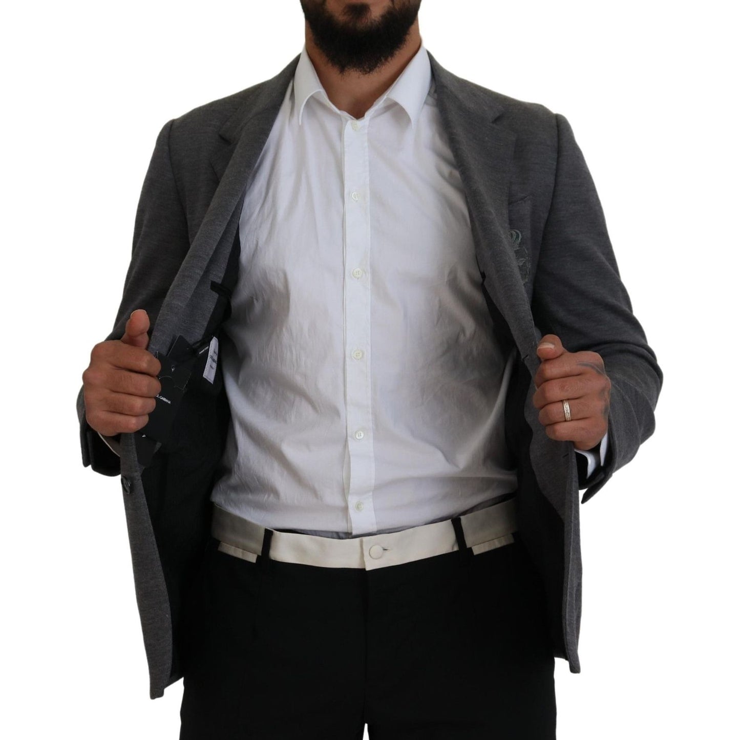 Dolce & Gabbana Gray Wool Stretch Slim Fit Jacket Blazer 1728,67345645728,Blazers - Men - Clothing,Blazers - Suits & Blazers - Clothing,Clothing,Dolce & Gabbana,Gray,IT44 | XS,Material: 100% Wool,Men,Men - Clothing,New with tags,Suits & Blazers - Clothing