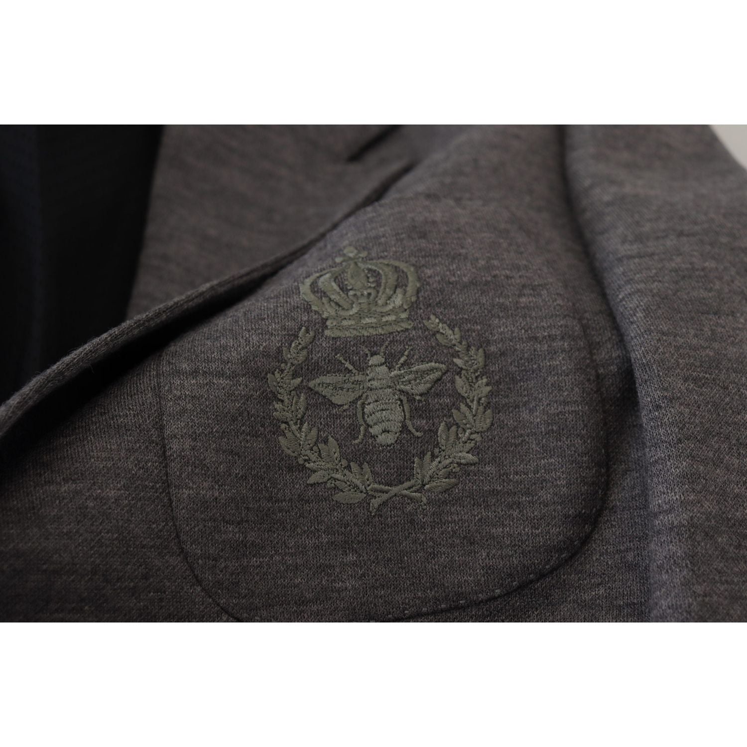 Dolce & Gabbana Gray Wool Stretch Slim Fit Jacket Blazer