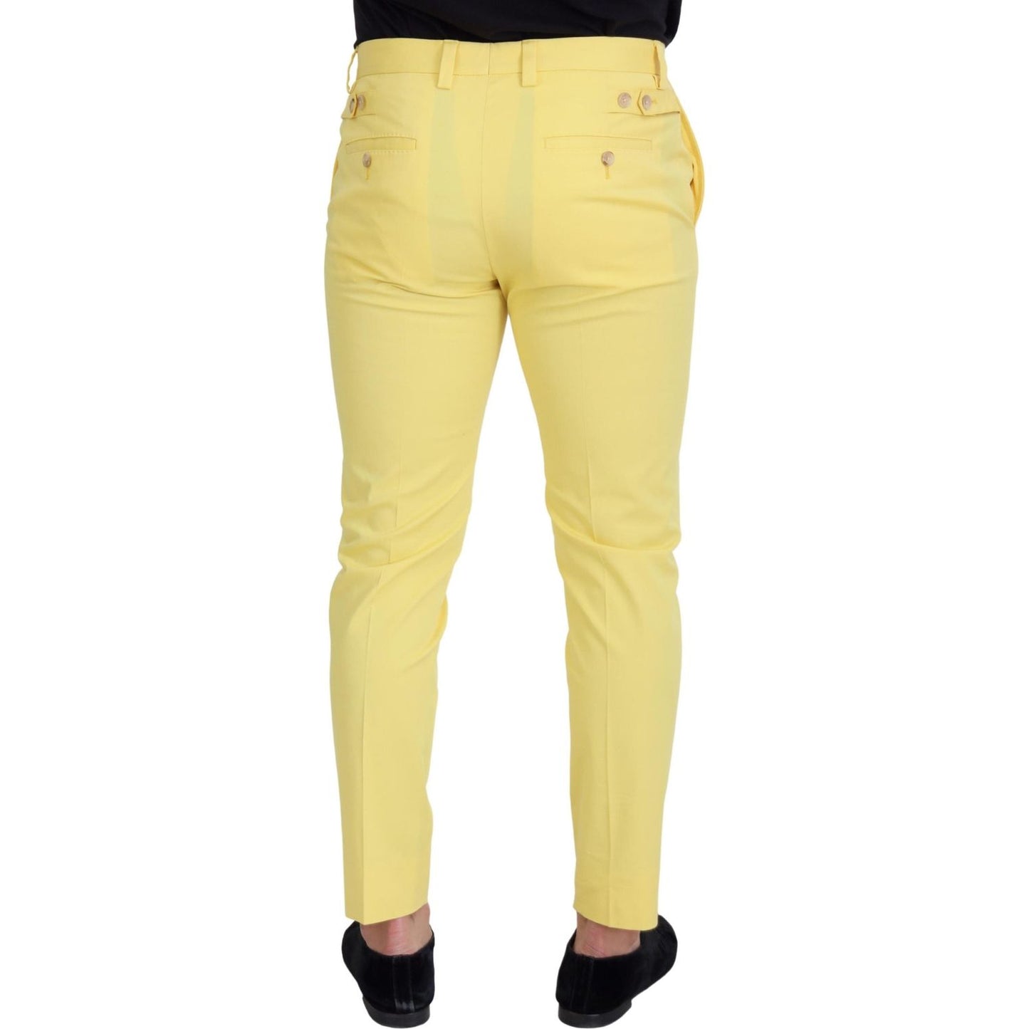 Dolce & Gabbana Sun-Kissed Yellow Cotton Trousers Dolce & Gabbana