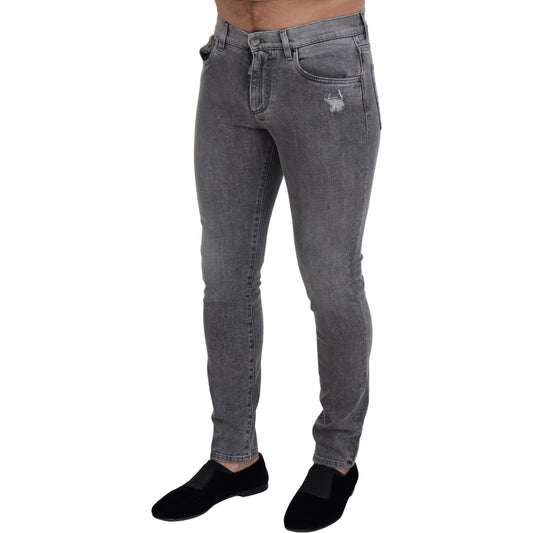 Dolce & Gabbana Chic Grey Washed Denim Pants Dolce & Gabbana