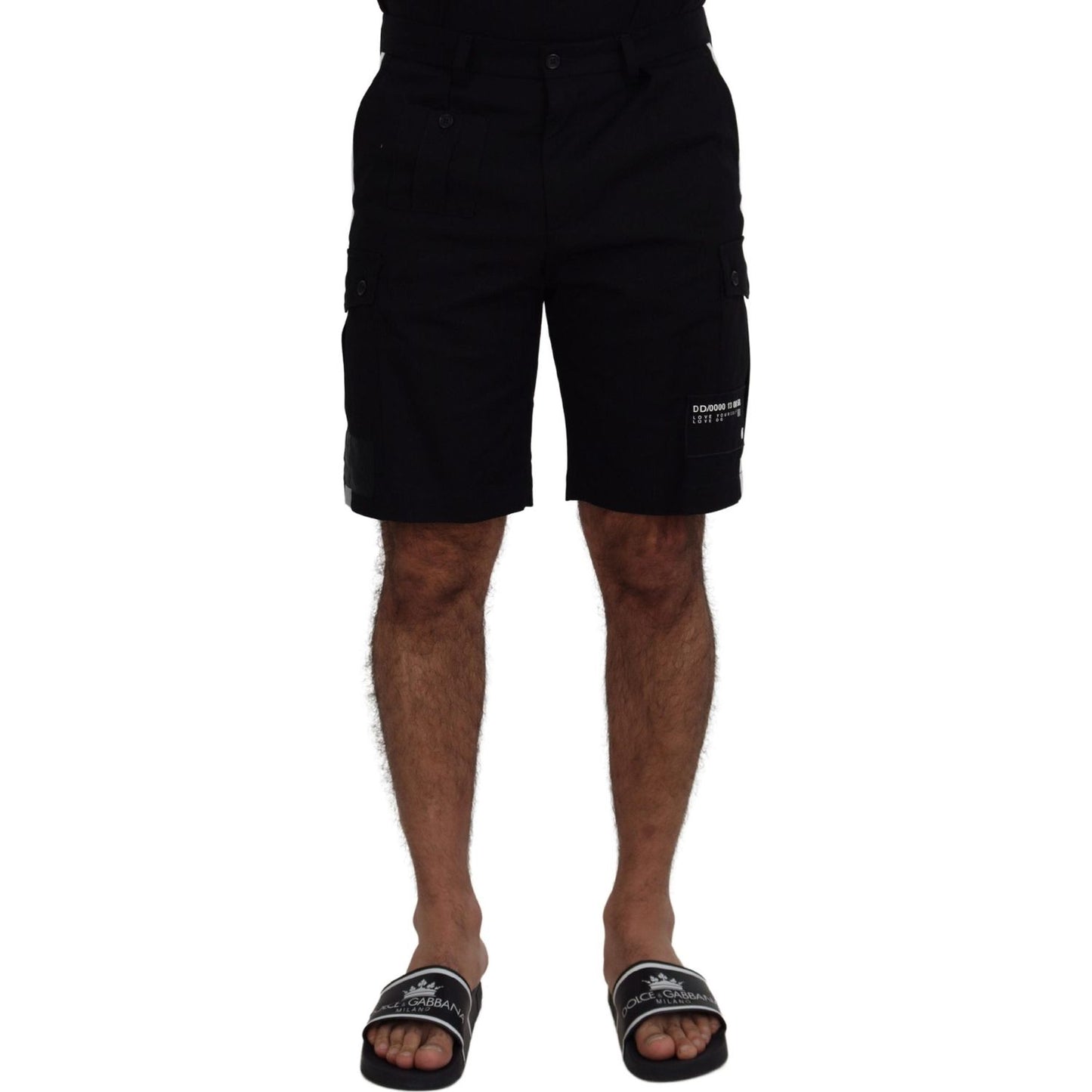 Dolce & Gabbana Black Bermuda Cargo Casual Shorts 1728,67345645728,Bermuda - Shorts - Clothing,Black,Cargo - Shorts - Clothing,Clothing,Dolce & Gabbana,IT48 | M,Material: 93% Cotton 5% Polyester 2% Elastane,Men,Men - Clothing,New with tags,Shorts - Clothi