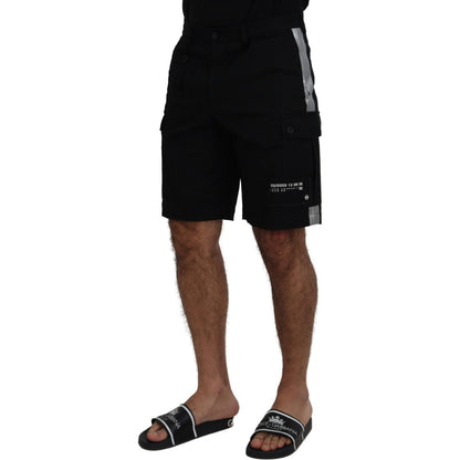 Dolce & Gabbana Black Bermuda Cargo Casual Shorts 1728,67345645728,Bermuda - Shorts - Clothing,Black,Cargo - Shorts - Clothing,Clothing,Dolce & Gabbana,IT48 | M,Material: 93% Cotton 5% Polyester 2% Elastane,Men,Men - Clothing,New with tags,Shorts - Clothi
