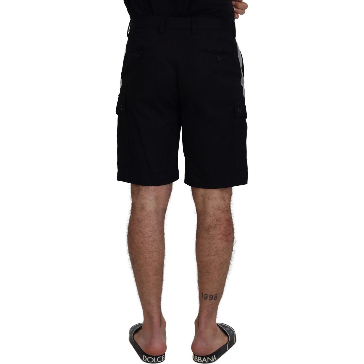 Dolce & Gabbana Black Bermuda Cargo Casual Shorts 1728,67345645728,Bermuda - Shorts - Clothing,Black,Cargo - Shorts - Clothing,Clothing,Dolce & Gabbana,IT48 | M,Material: 93% Cotton 5% Polyester 2% Elastane,Men,Men - Clothing,New with tags,Shorts - Clothi