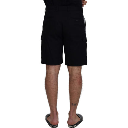 Dolce & Gabbana Black Bermuda Cargo Casual Shorts 1728,67345645728,Bermuda - Shorts - Clothing,Black,Cargo - Shorts - Clothing,Clothing,Dolce & Gabbana,IT48 | M,Material: 93% Cotton 5% Polyester 2% Elastane,Men,Men - Clothing,New with tags,Shorts - Clothi