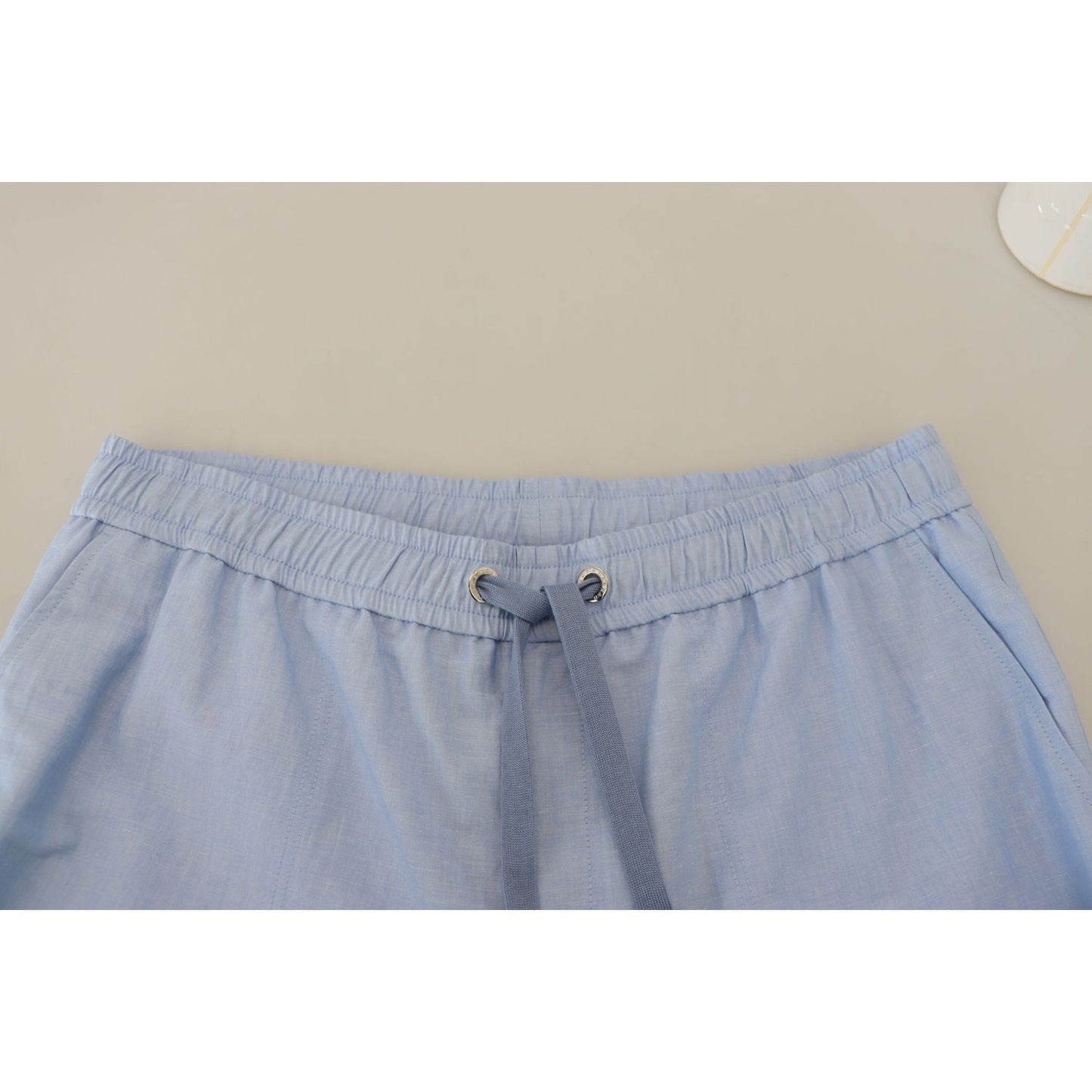 Dolce & Gabbana Elegant Light Blue Linen-Cotton Summer Shorts Dolce & Gabbana