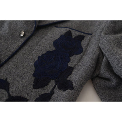 Dolce & Gabbana Gray Wool Roses Slim Fit Jacket Blazer 1728,30% Cupro,34% Acetate,67345645728,Blazers - Men - Clothing,Blazers - Suits & Blazers - Clothing,Clothing,Dolce & Gabbana,Gray,IT44 | XS,IT46 | S,Material: 100% Wool Lining: 36% Rayon,Men,Men - Cl