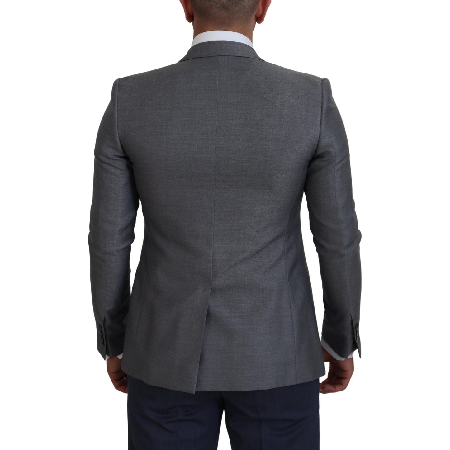 Dolce & Gabbana Gray Wool Silk Slim Fit Jacket Blazer 1728,2% PL Lining: 100% Rayon,43% Silk,67345645728,Blazers - Men - Clothing,Blazers - Suits & Blazers - Clothing,Clothing,Dolce & Gabbana,Gray,IT46 | S,Material: 55% Wool,Men,Men - Clothing,New with ta