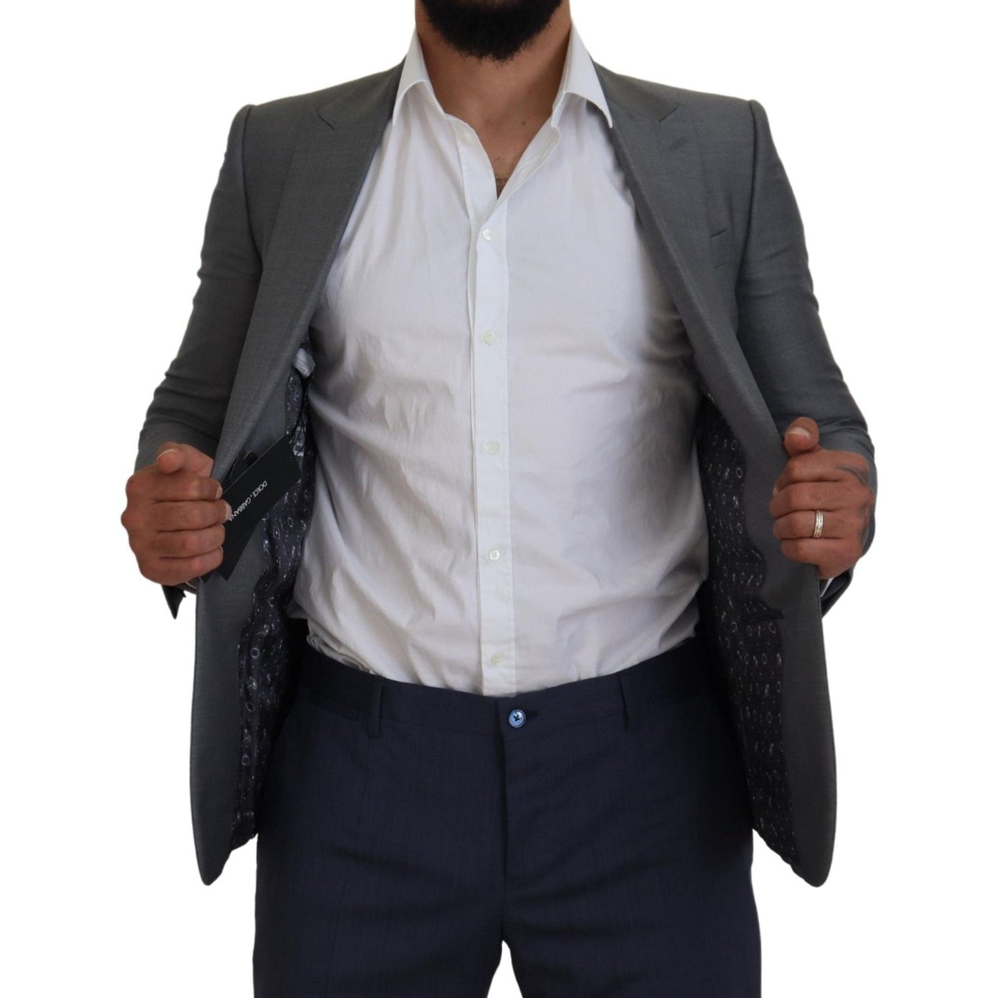 Dolce & Gabbana Gray Wool Silk Slim Fit Jacket Blazer 1728,2% PL Lining: 100% Rayon,43% Silk,67345645728,Blazers - Men - Clothing,Blazers - Suits & Blazers - Clothing,Clothing,Dolce & Gabbana,Gray,IT46 | S,Material: 55% Wool,Men,Men - Clothing,New with ta