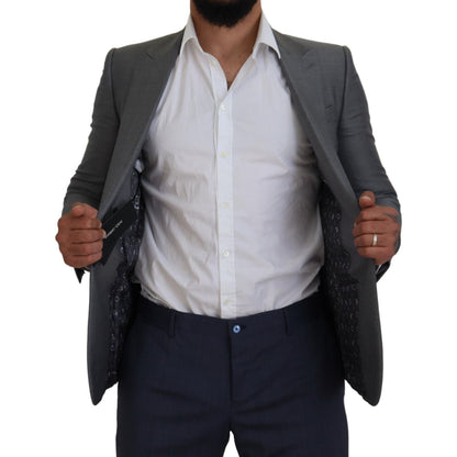 Dolce & Gabbana Gray Wool Silk Slim Fit Jacket Blazer 1728,2% PL Lining: 100% Rayon,43% Silk,67345645728,Blazers - Men - Clothing,Blazers - Suits & Blazers - Clothing,Clothing,Dolce & Gabbana,Gray,IT46 | S,Material: 55% Wool,Men,Men - Clothing,New with ta
