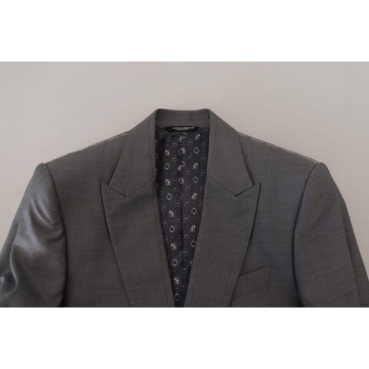 Dolce & Gabbana Gray Wool Silk Slim Fit Jacket Blazer 1728,2% PL Lining: 100% Rayon,43% Silk,67345645728,Blazers - Men - Clothing,Blazers - Suits & Blazers - Clothing,Clothing,Dolce & Gabbana,Gray,IT46 | S,Material: 55% Wool,Men,Men - Clothing,New with ta