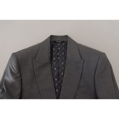 Dolce & Gabbana Gray Wool Silk Slim Fit Jacket Blazer 1728,2% PL Lining: 100% Rayon,43% Silk,67345645728,Blazers - Men - Clothing,Blazers - Suits & Blazers - Clothing,Clothing,Dolce & Gabbana,Gray,IT46 | S,Material: 55% Wool,Men,Men - Clothing,New with ta