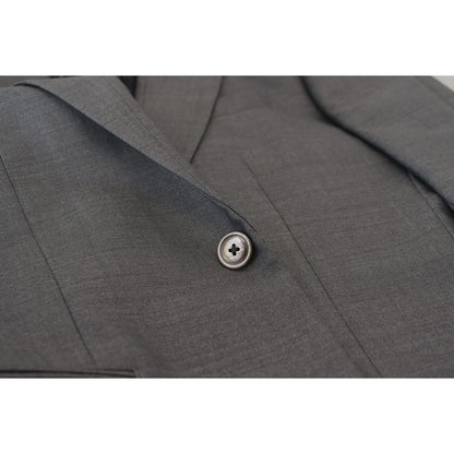 Dolce & Gabbana Gray Wool Silk Slim Fit Jacket Blazer 1728,2% PL Lining: 100% Rayon,43% Silk,67345645728,Blazers - Men - Clothing,Blazers - Suits & Blazers - Clothing,Clothing,Dolce & Gabbana,Gray,IT46 | S,Material: 55% Wool,Men,Men - Clothing,New with ta