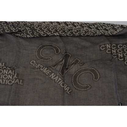 Costume National Gray Logo Knit Neck Wrap Shawl Scarf 1728,67345645728,Accessories,Costume National,Material: 97% Viscose 3% Silk,New with tags,Scarves - Accessories,Scarves - Scarves - Accessories,Scarves - Women - Accessories,Women,Women - Accessories