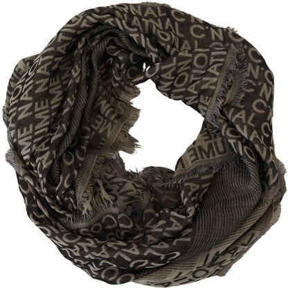 Costume National Gray Logo Knit Neck Wrap Shawl Scarf 1728,67345645728,Accessories,Costume National,Material: 97% Viscose 3% Silk,New with tags,Scarves - Accessories,Scarves - Scarves - Accessories,Scarves - Women - Accessories,Women,Women - Accessories