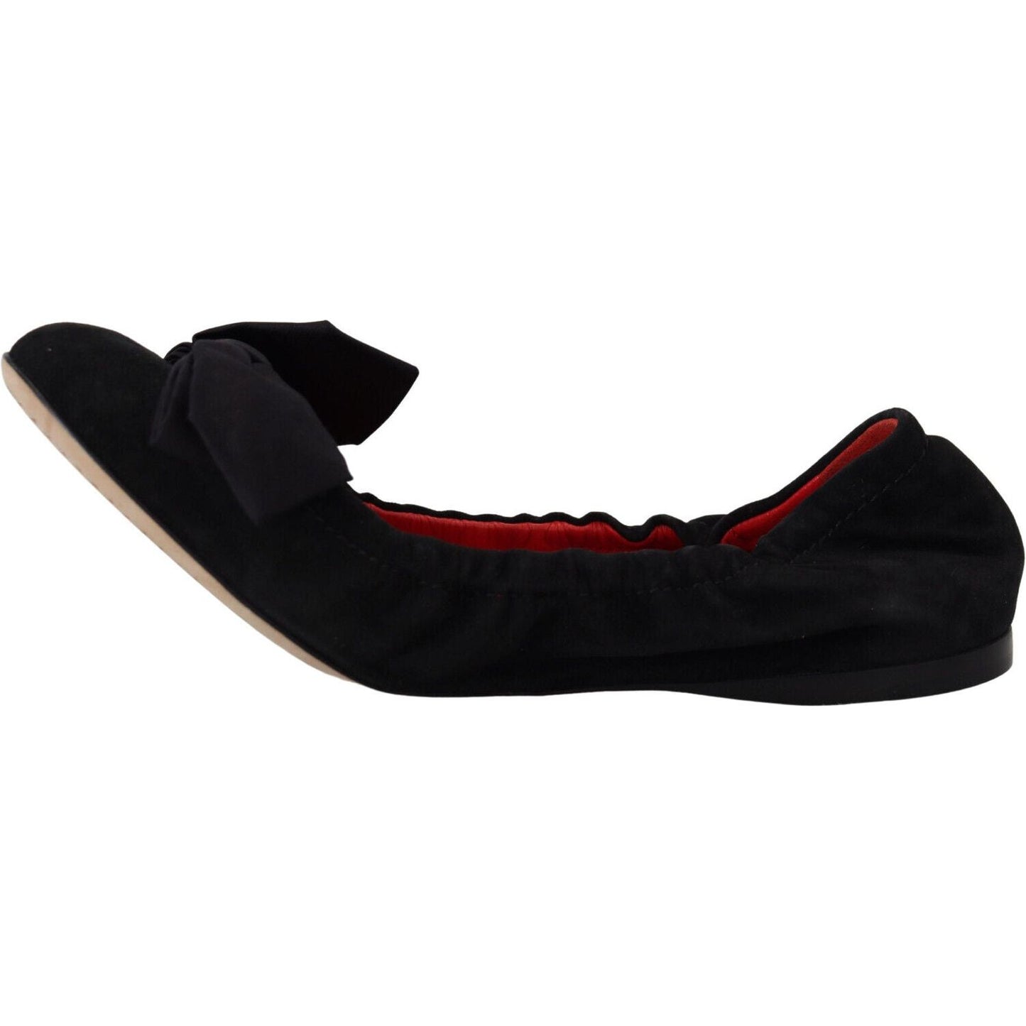 Dolce & Gabbana Elegant Black Suede Ballet Flats Dolce & Gabbana