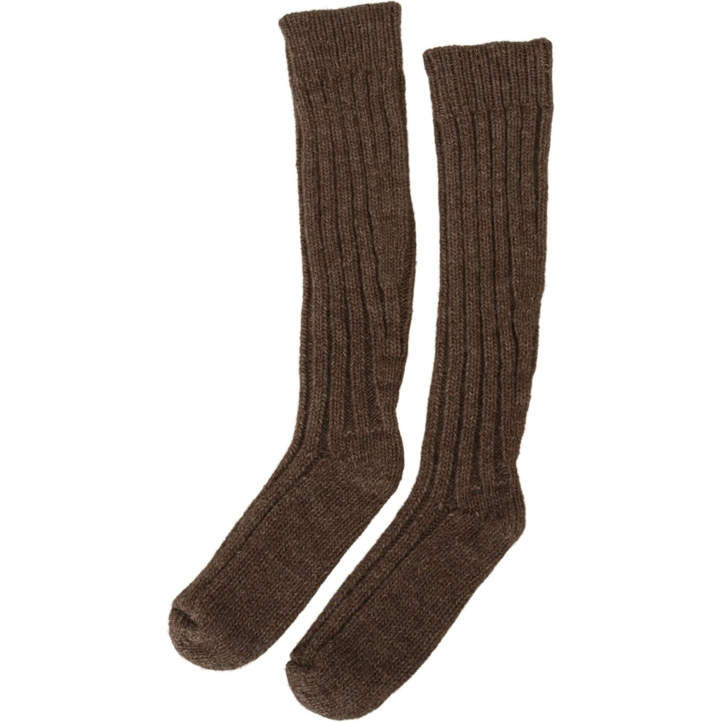 Dolce & Gabbana Chic Brown Wool Blend Over-Calf Socks Dolce & Gabbana