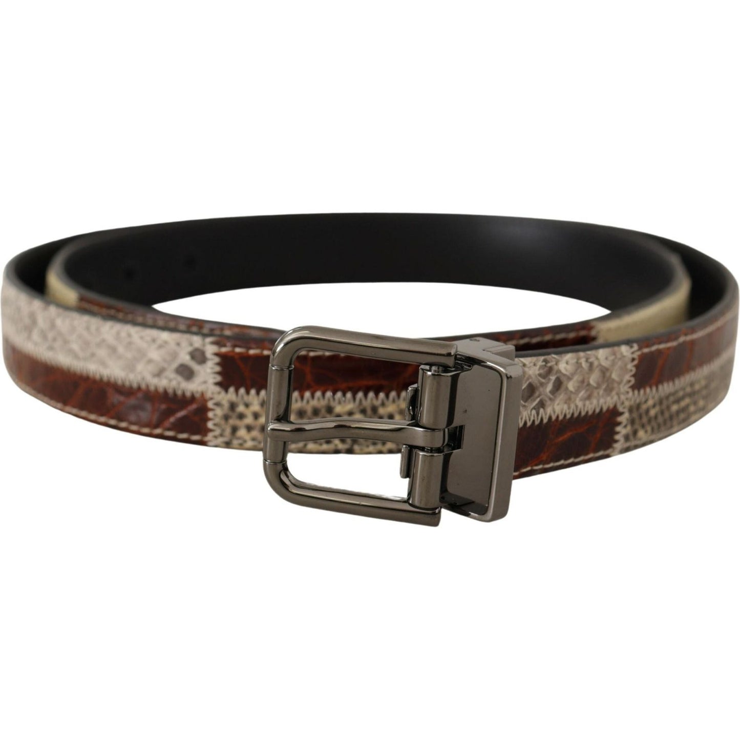 Dolce & Gabbana Multicolor Patchwork Snakeskin Belt Dolce & Gabbana