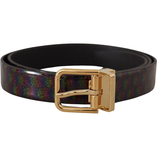 Dolce & Gabbana Elegant Vernice Leather Belt with Silver Buckle Dolce & Gabbana