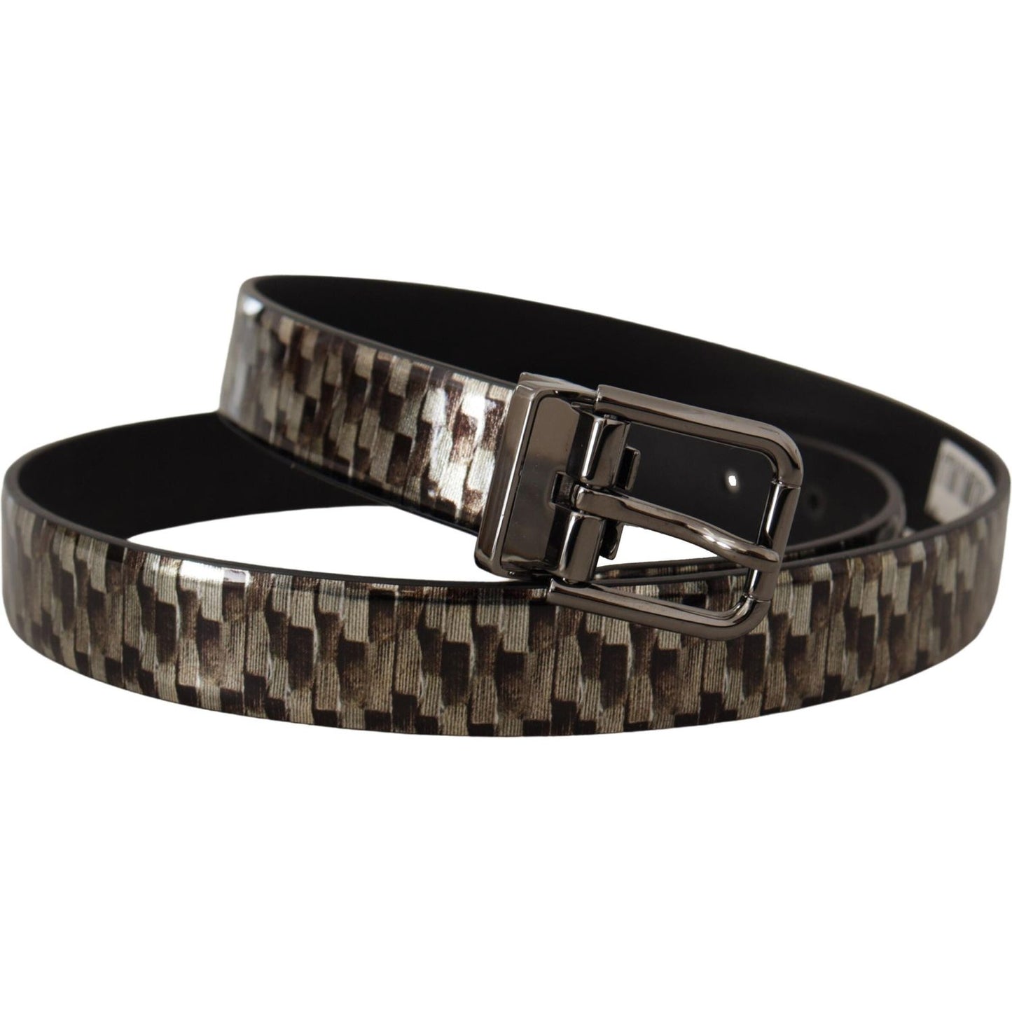 Dolce & Gabbana Brown Herringbone Leather Gray Belt 1728,67345645728,90 cm / 36 Inches,Accessories,Belts - Accessories,Belts - Men - Accessories,Brown,Dolce & Gabbana,Material: Leather,Men,Men - Accessories,New with tags,Regular Belts - Belts - Accessorie