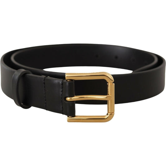 Dolce & Gabbana Elegant Leather Belt with Metal Buckle Dolce & Gabbana