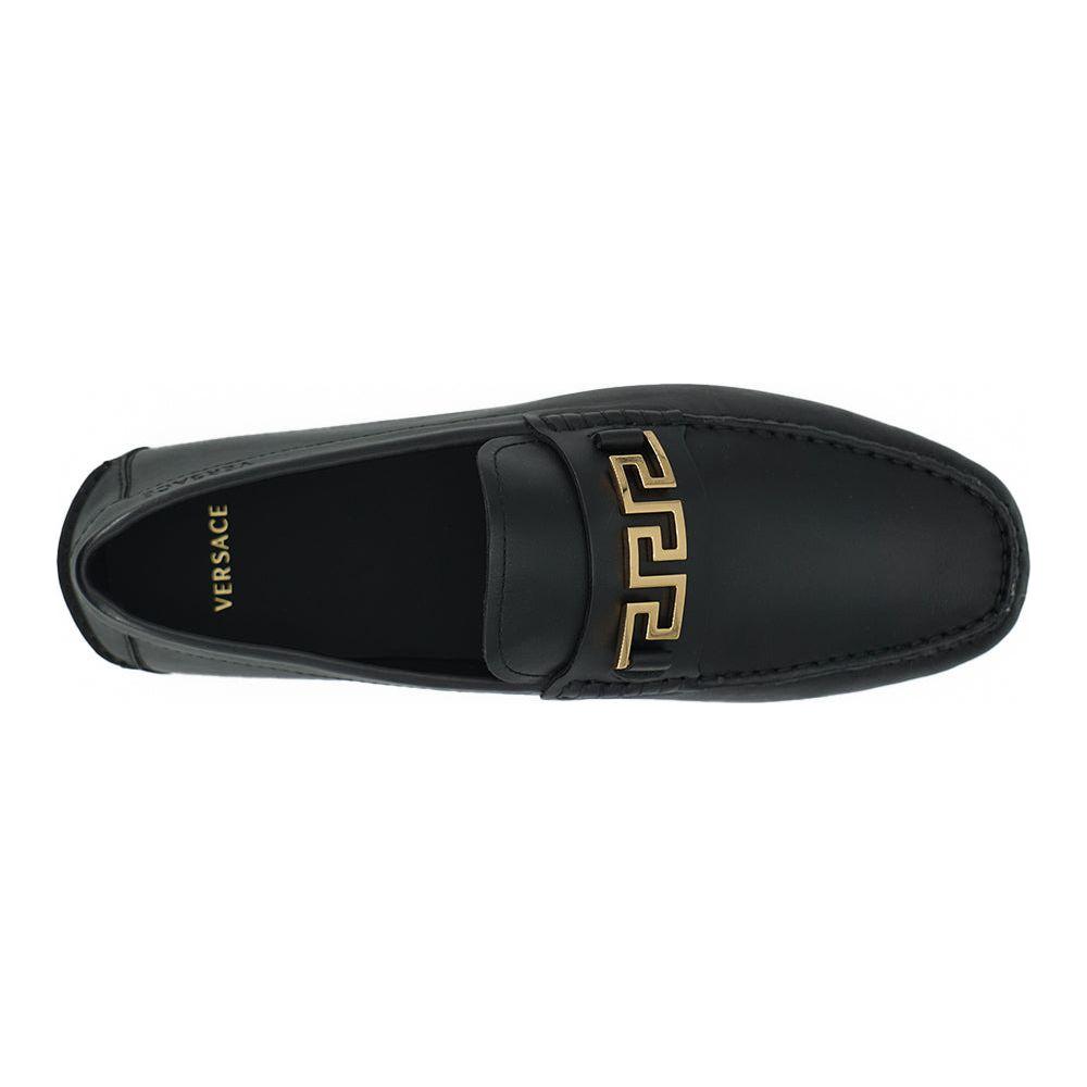 Versace Elegant Black Calf Leather Men's Loafers Versace