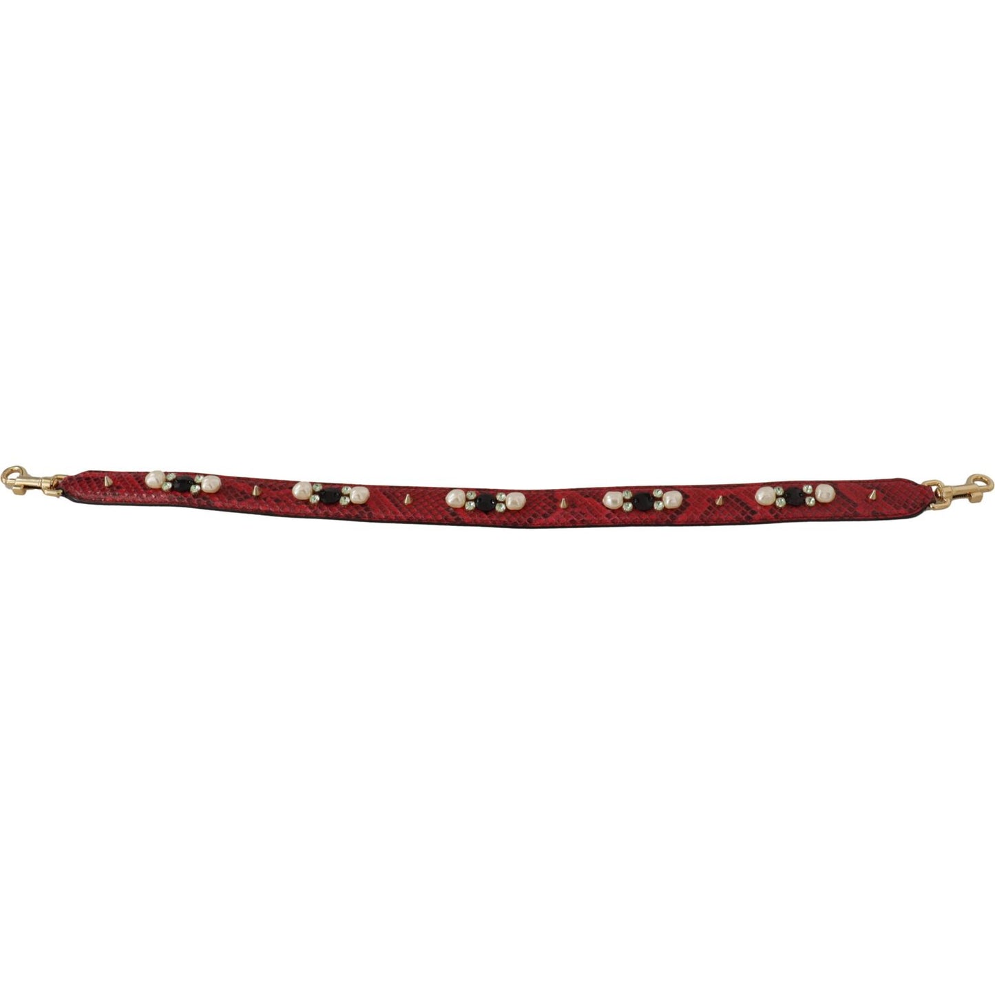 Dolce & Gabbana Red Exotic Leather Crystals Bag Shoulder Strap 1728,67345645728,Bags,Dolce & Gabbana,Leather Accessories - Women - Bags,Material: 100% Python Leather,New with tags,Red,Shoulder Straps - Bags,Women,Women - Bags