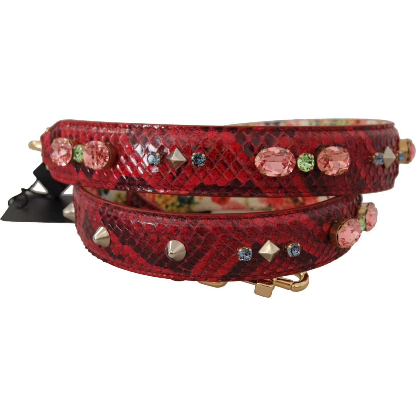 Dolce & Gabbana Elegant Red Python Leather Bag Strap Dolce & Gabbana