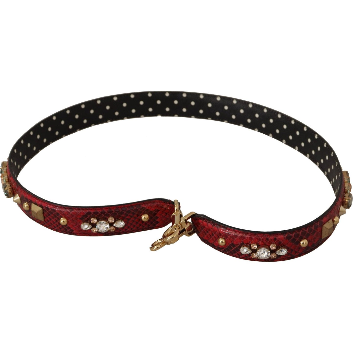 Dolce & Gabbana Red Python Leather Shoulder Bag Strap Dolce & Gabbana