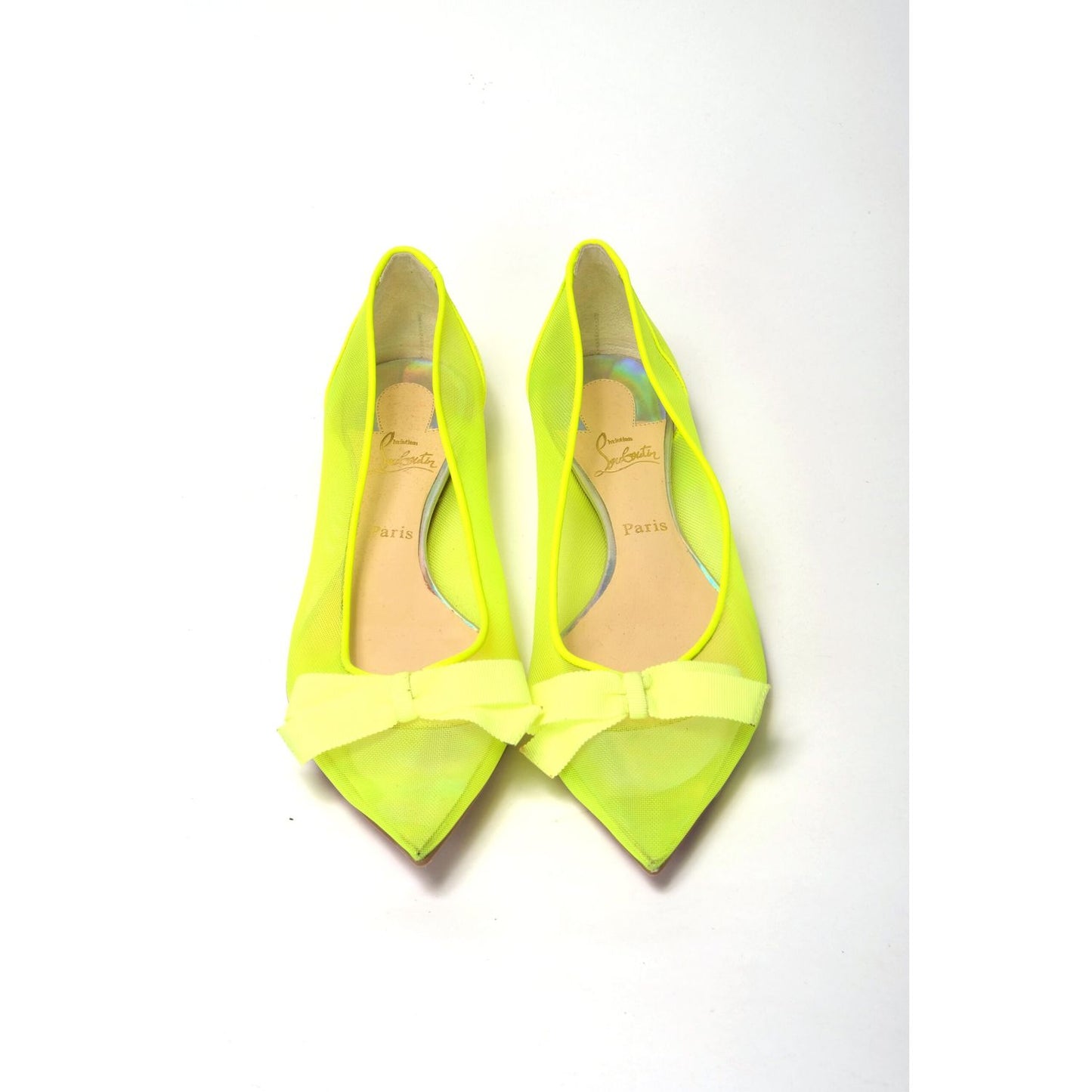 Christian Louboutin Fluro Yellow Flat Point Toe Shoe Christian Louboutin