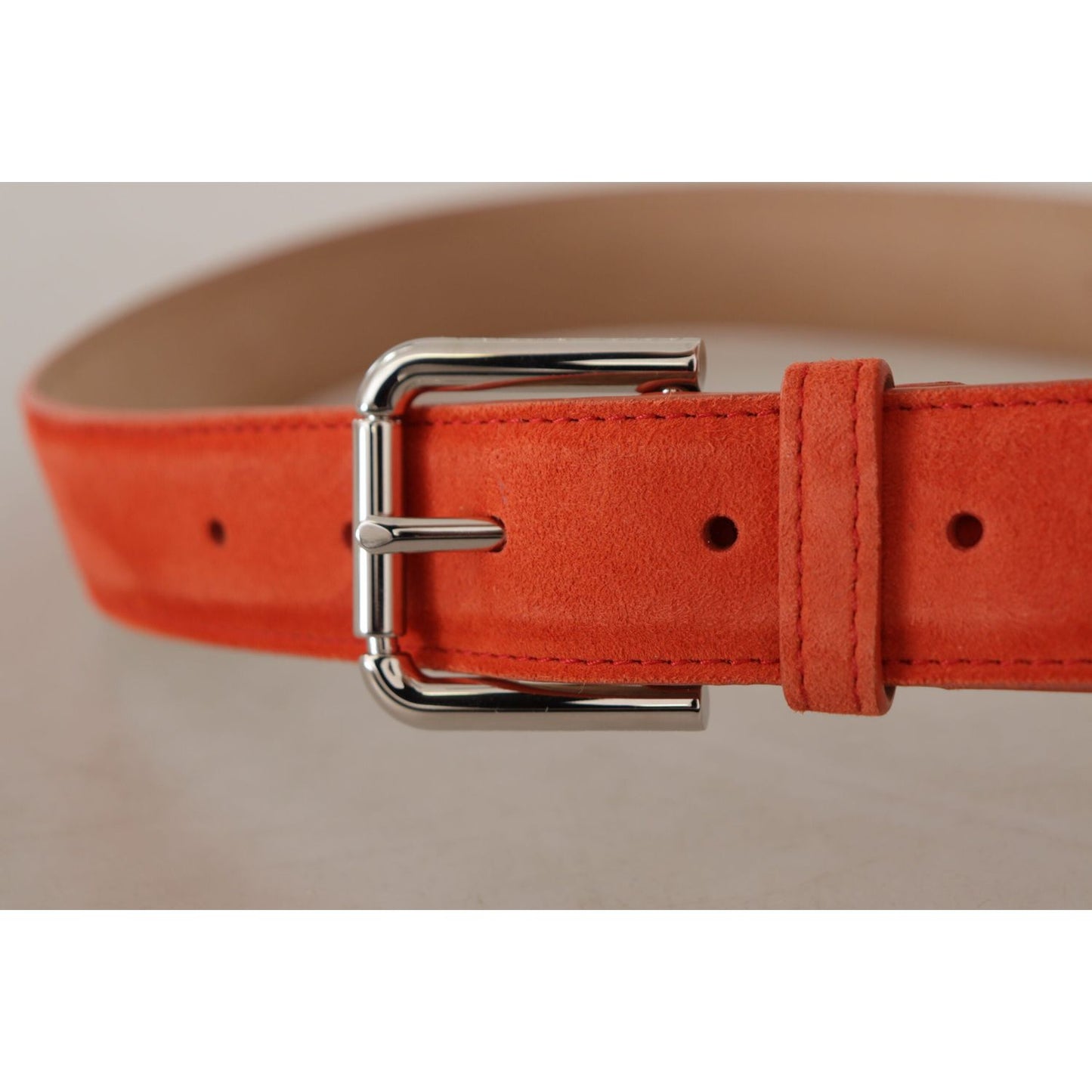 Dolce & Gabbana Elegant Suede Leather Belt in Vibrant Orange Dolce & Gabbana