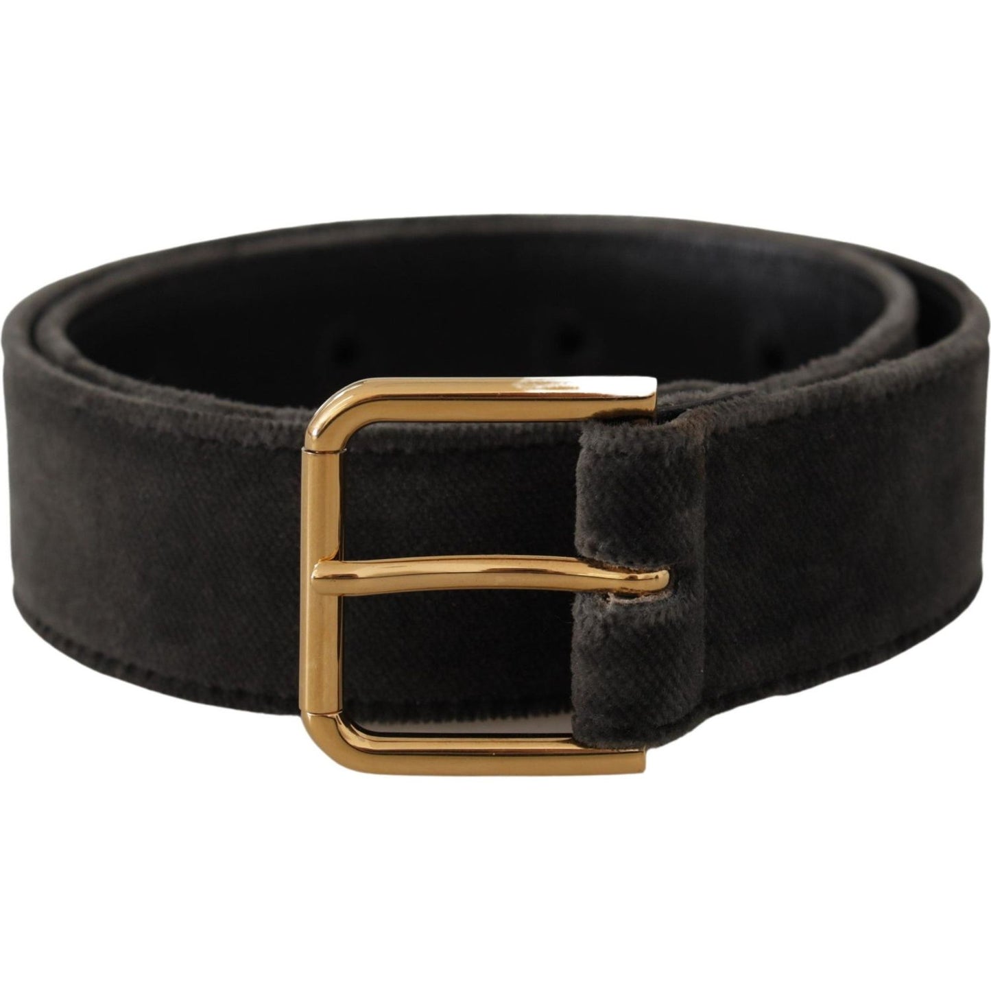 Dolce & Gabbana Elegant Velvet Belt with Engraved Buckle Dolce & Gabbana